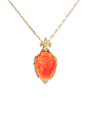 Coral Cameo Pendant