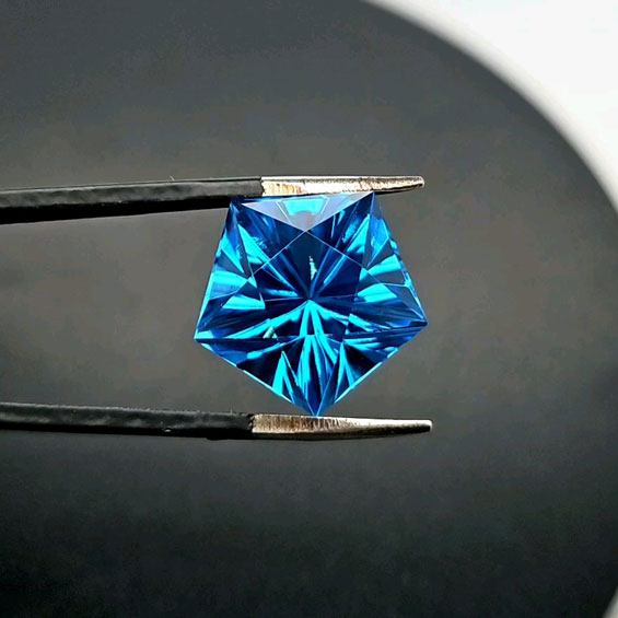 Concave Cut Blue Topaz