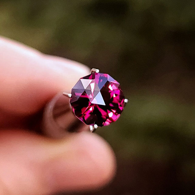 Custom Tensor Cut Pink Rhodolite Garnet By Steven Tyler The Designer