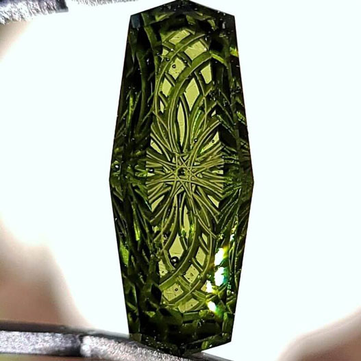 Mandala Fantasy Cut Moldavite By Steven Tyler The Designer