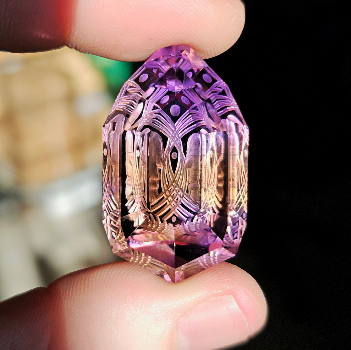 Reverse Intaglio Ametrine