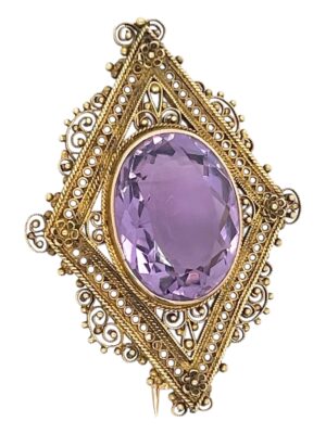 Amethyst Brooch