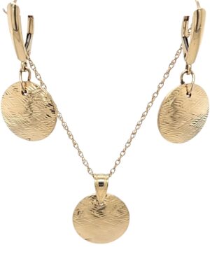 Gold Guilloche Pendant