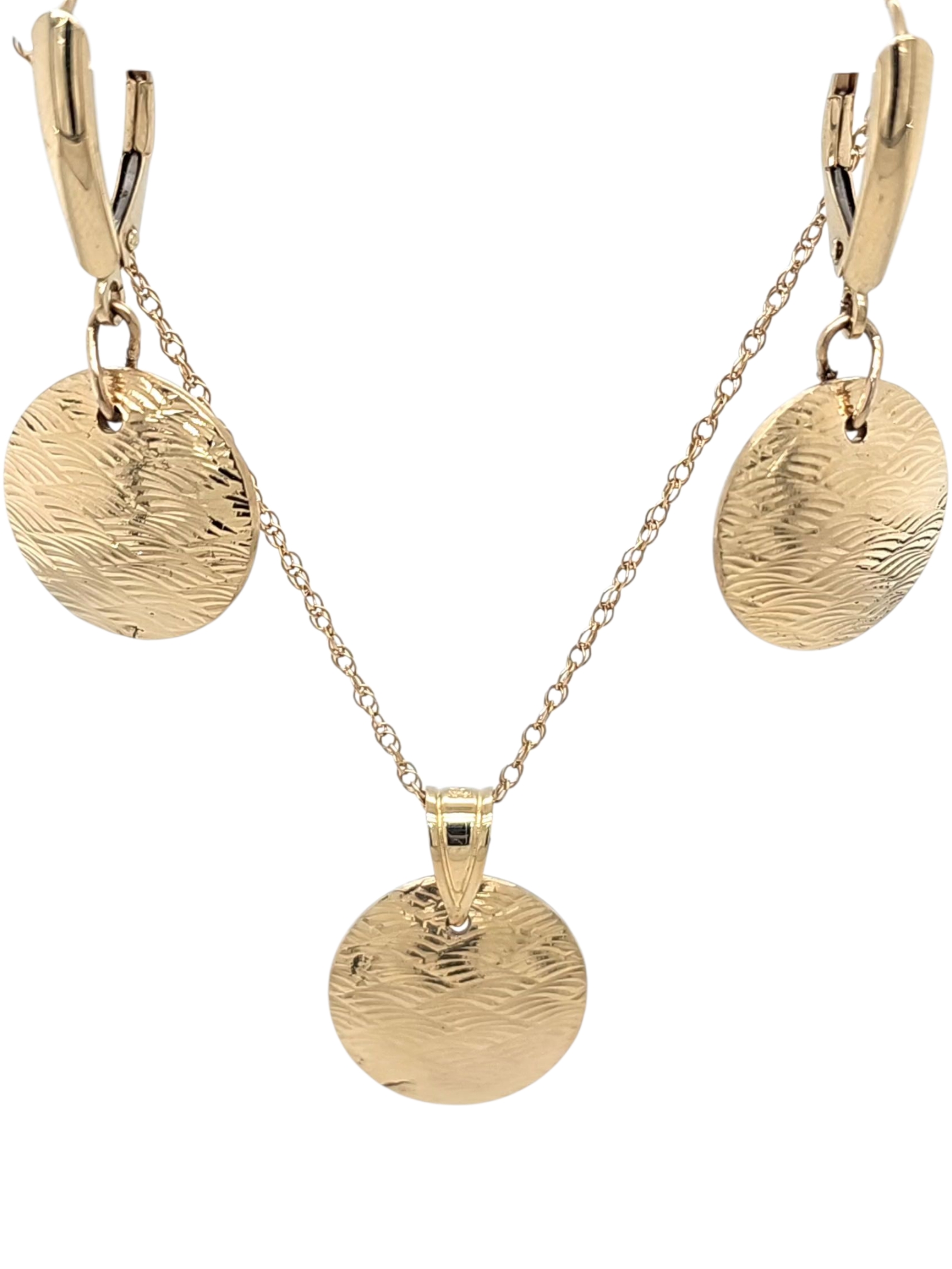 Gold Guilloche Pendant