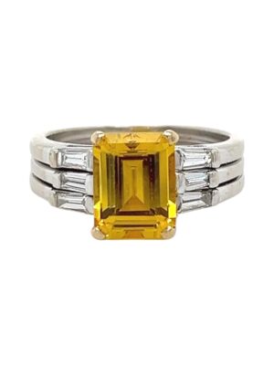 Lab Yellow Sapphire Ring, Estate Sale
