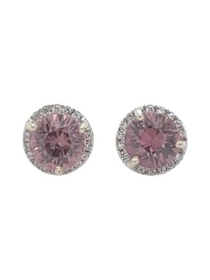 Pink Zircon Stud Earrinsgs, Estate Sale