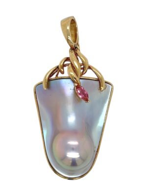 Blister Pearl Statement Pendant, Estate Sale
