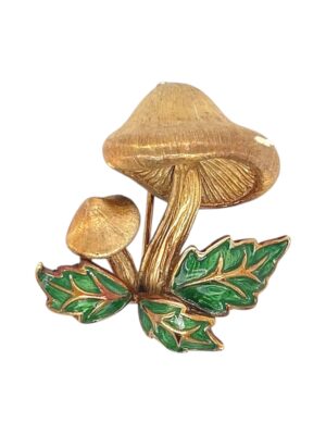 Mushroom Enamel Brooch, Estate Sale