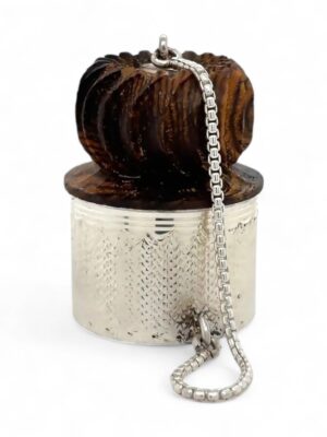 Bocote Wood and Sterling Silver Pillbox