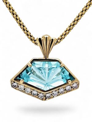 Roman Glass and Diamond Pendant