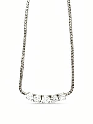 White Gold Diamond Bib Necklace, Estate Sale