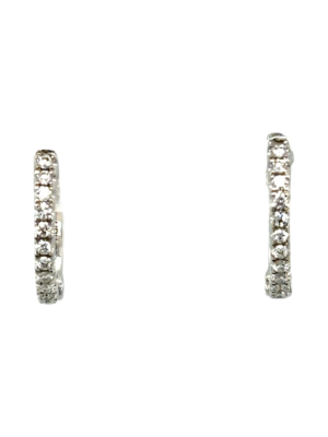 White Gold Diamond Hoops, Estate Sale