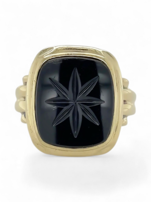 Onyx Starburst Ring, Estate Sale