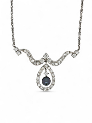 Tahitian Pearl Bib Necklace, Estate Sale