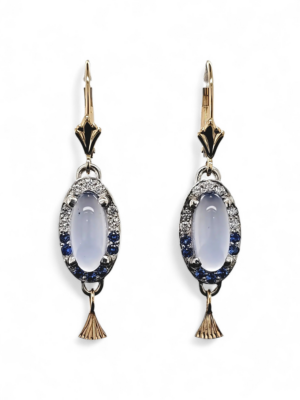 Mixed Metal Purple Chalcedony Earrings