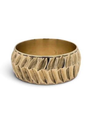 Chevron Rose Engine Sculpted Ring