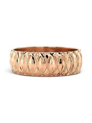 Yellow Gold Rose Engine Turned Band
